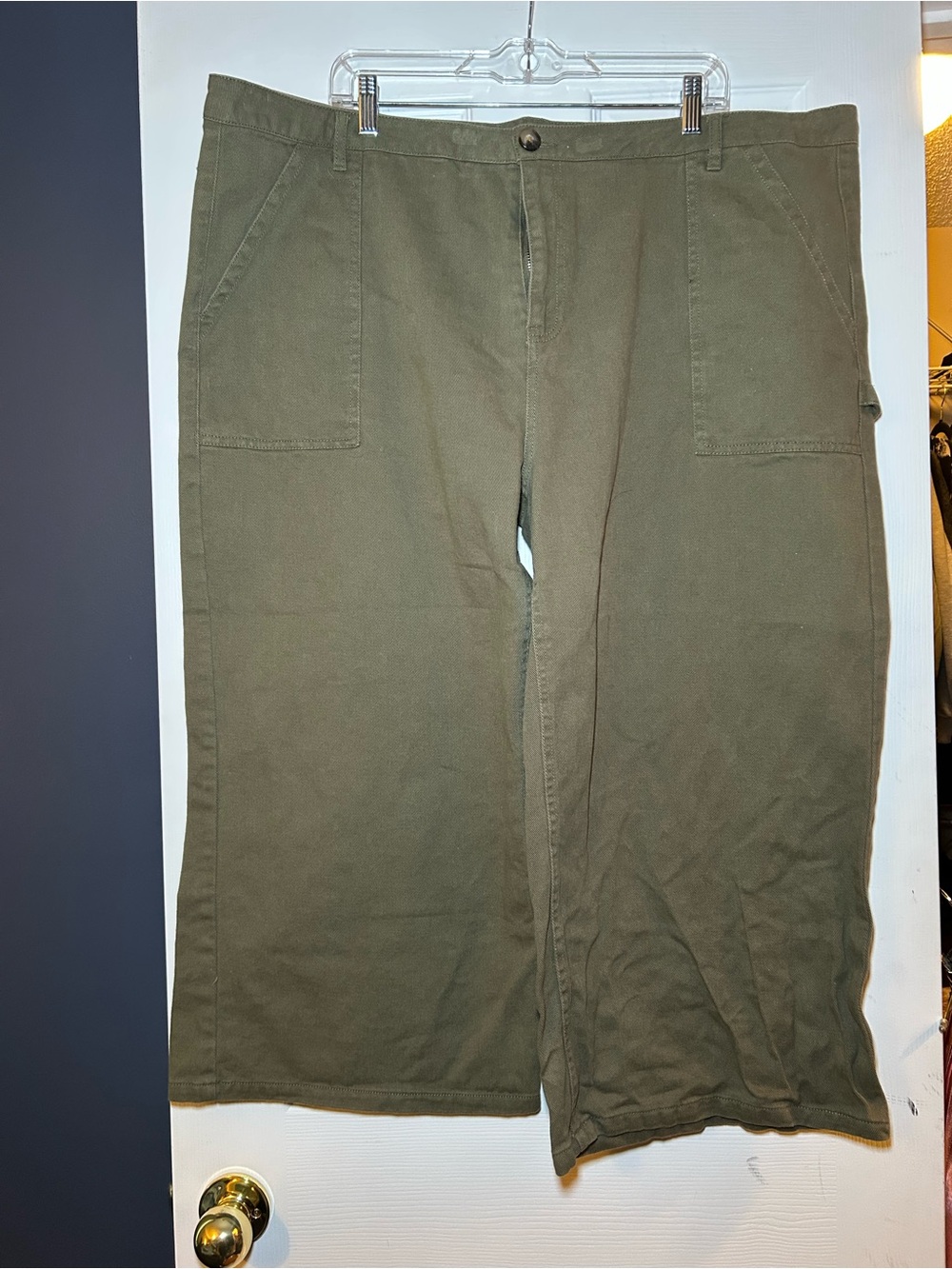 Women’s Olive Green Wide Leg Utility Pants